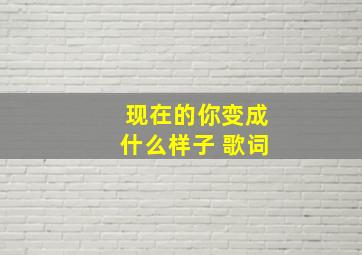 现在的你变成什么样子 歌词